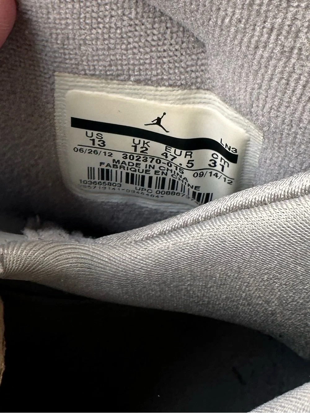 Nike Air Jordan 9 Retro Cool Grey 2012 Men’s Size 13 302370-015